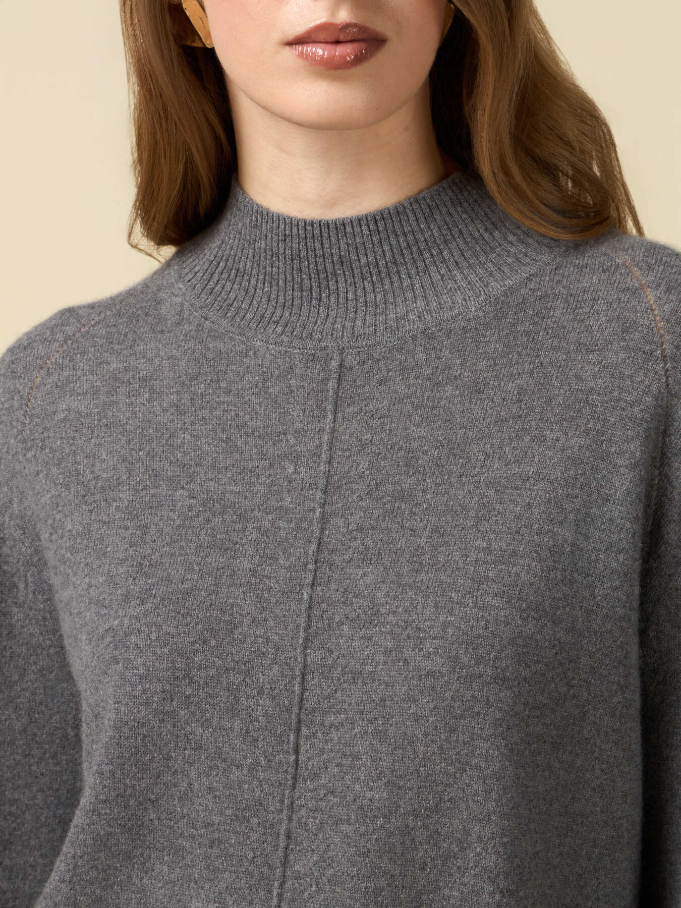 Pure cashmere funnel neck sweater image number 2