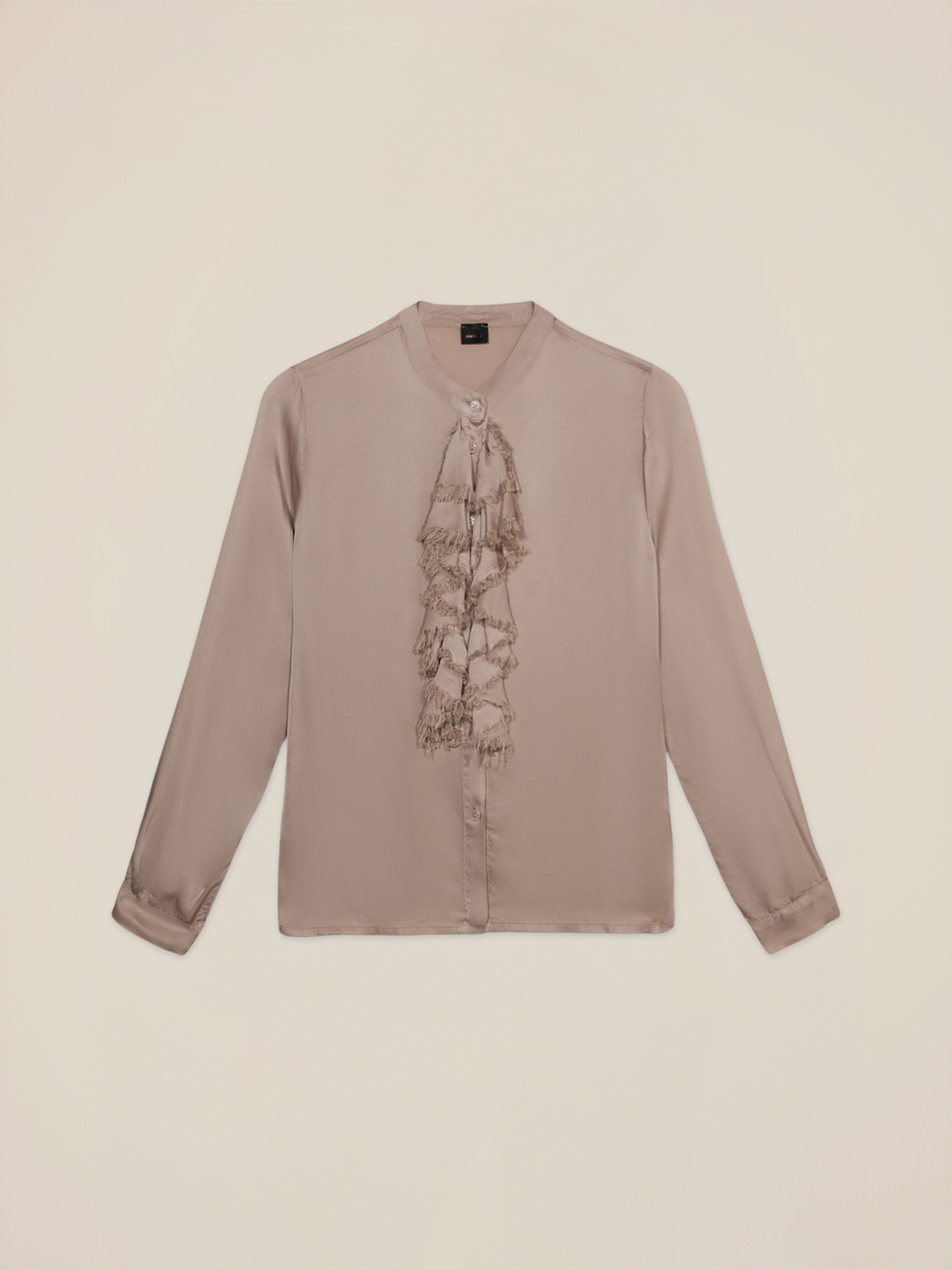 Satin shirt with ruffles image number 3