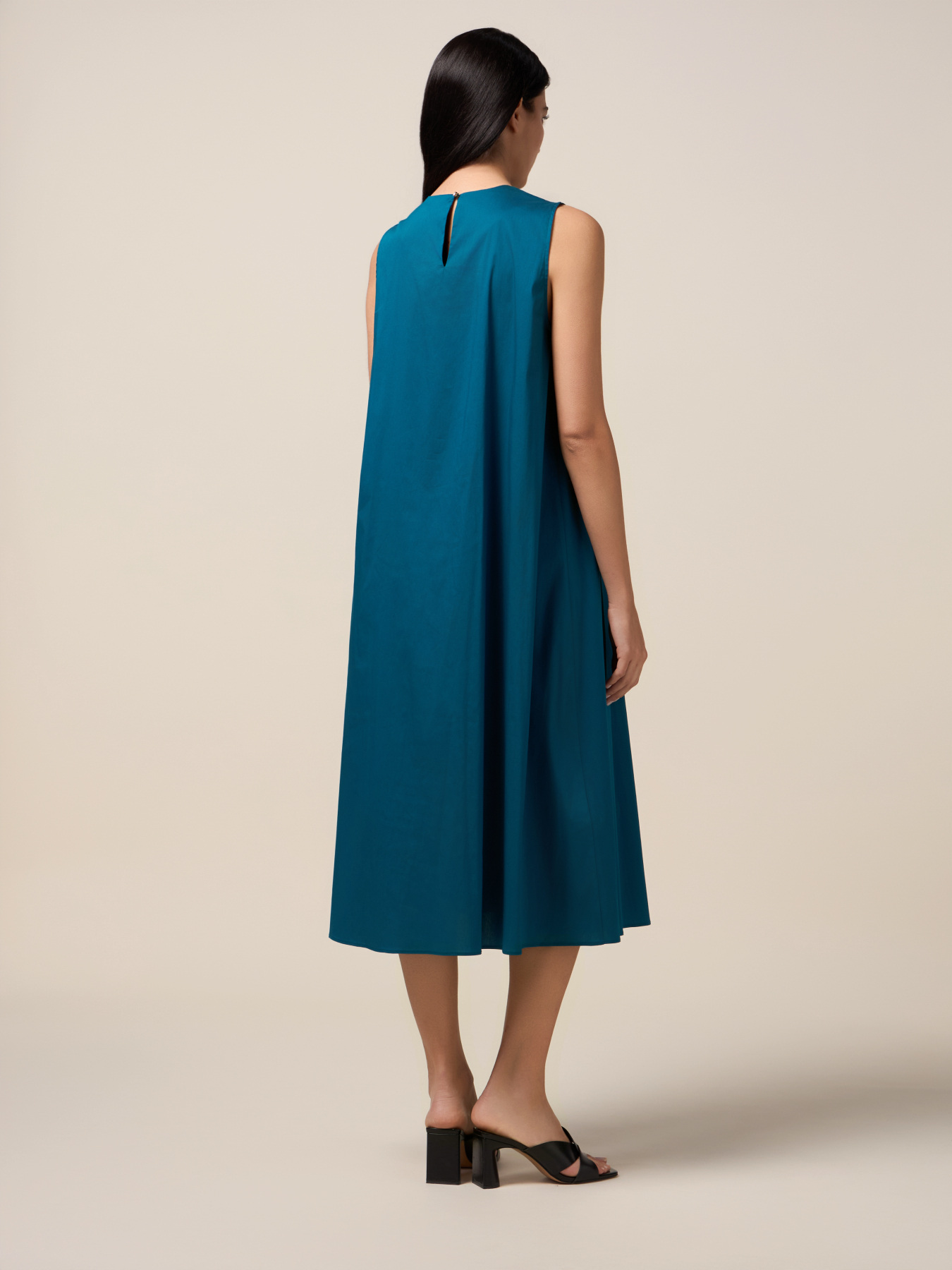 Midikleid aus Popeline mit Brosche image number 1