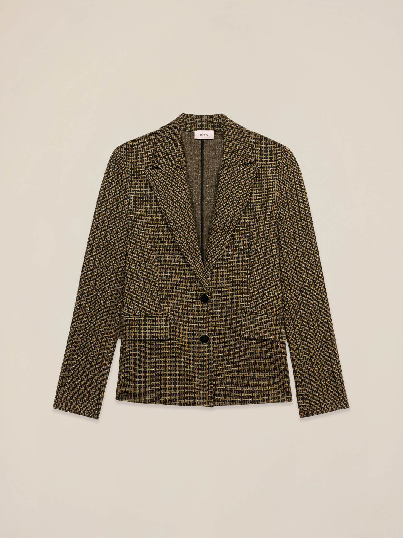 Blazer r&eacute;alis&eacute; en point de Milan fantaisie image number 4