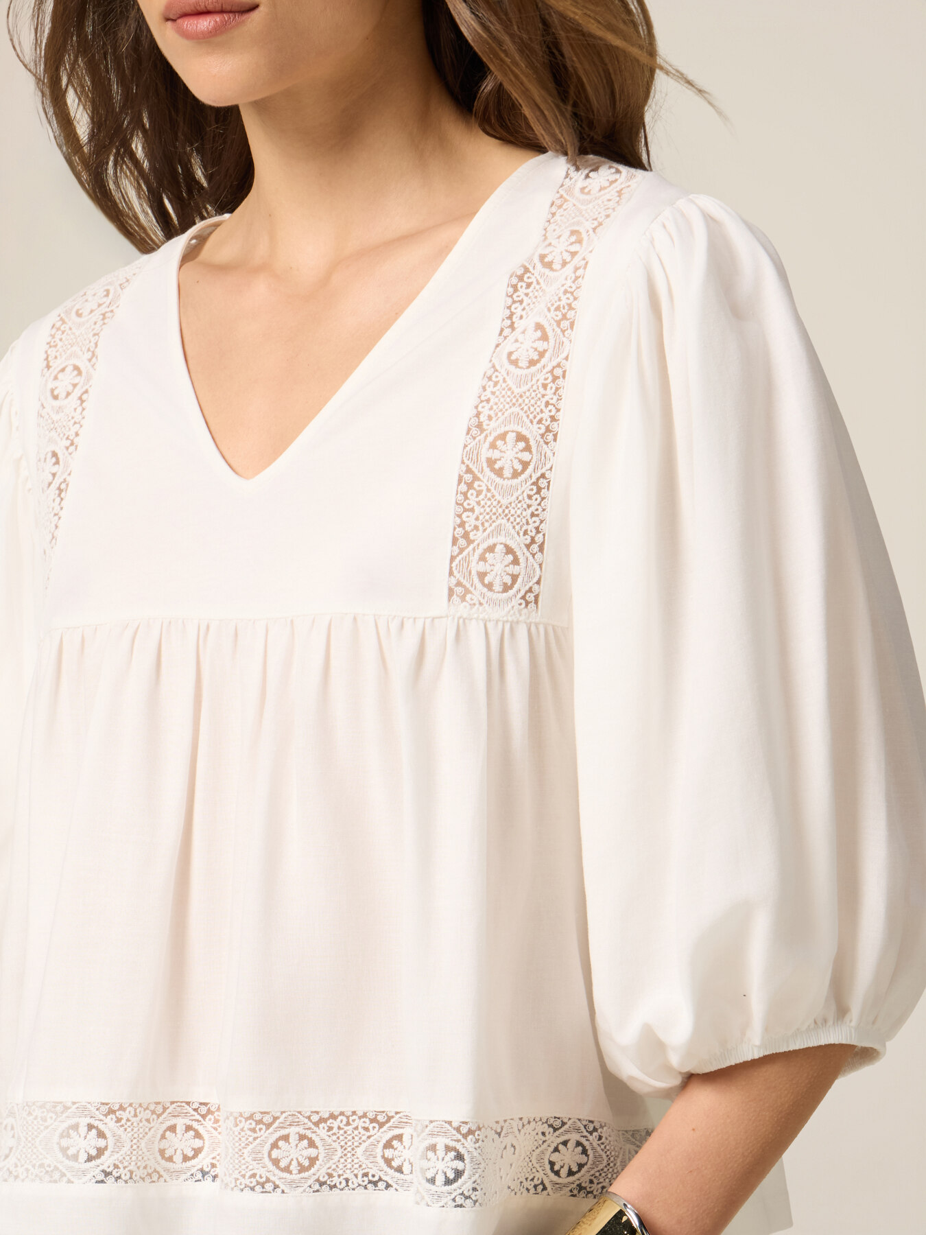 Boxy T-Shirt mit Ajourmuster image number 2