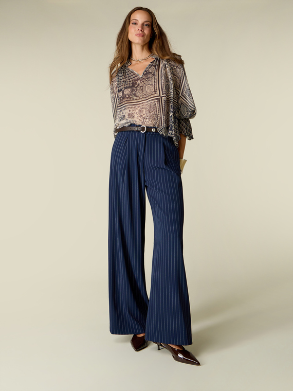 Pinstriped palazzo pants