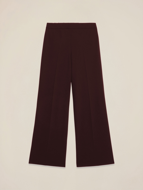 Wide-leg palazzo pants in crepe fabric