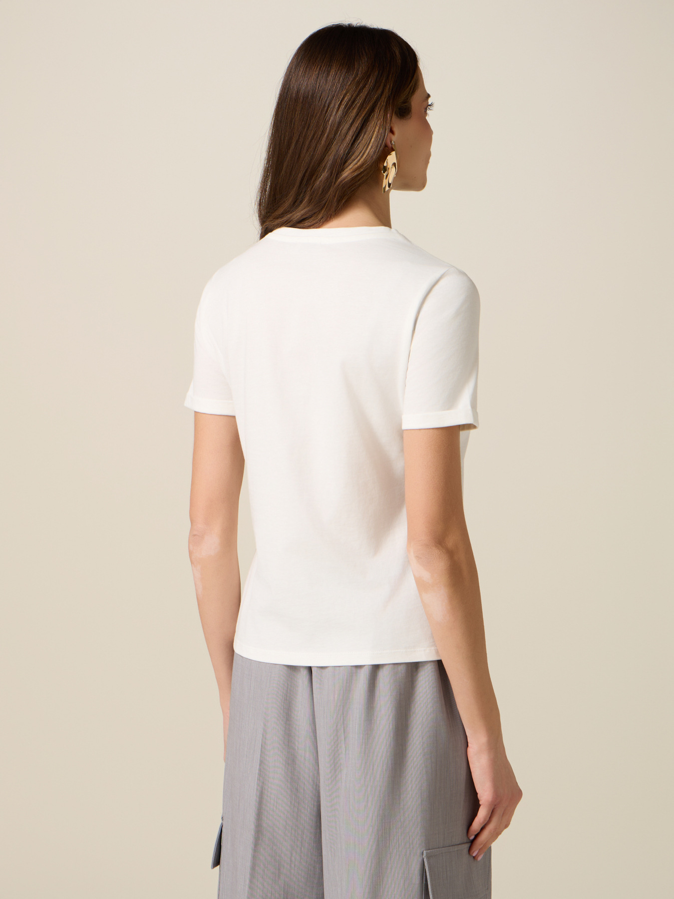 T-shirt avec intarsia et cristaux image number 1