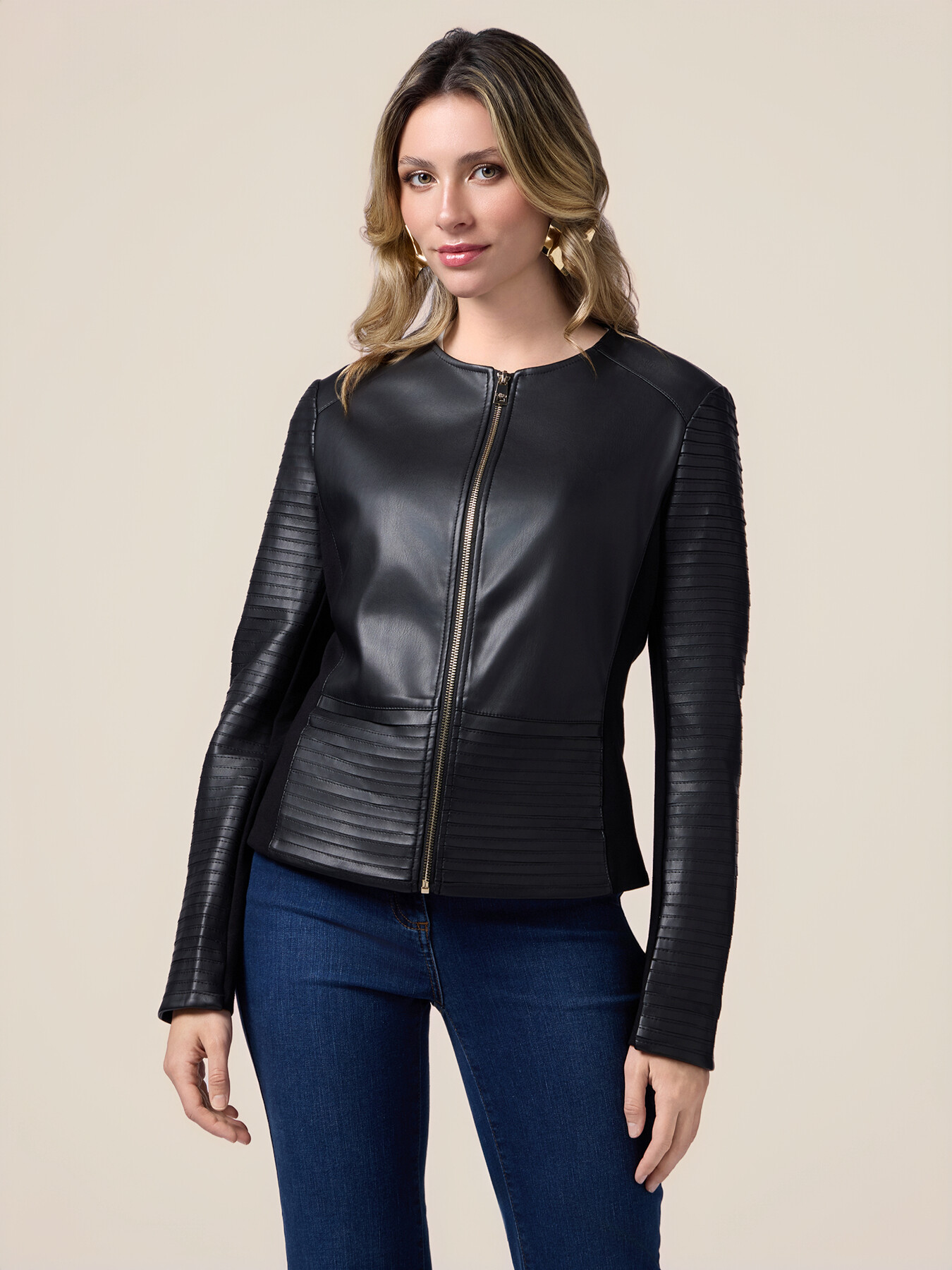 Kombinierte Jacke mit Laserschnitten image number 0