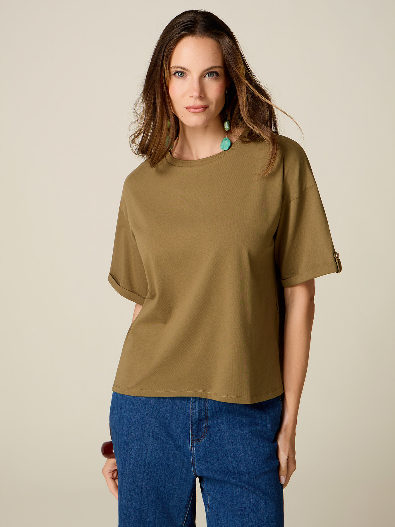 T-shirt oversize avec d&eacute;tail boutons image number 0