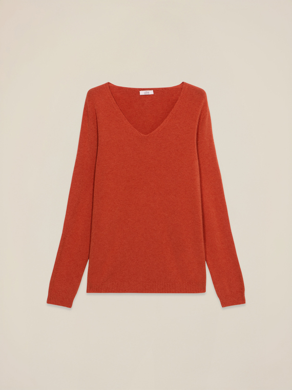 V-neck viscose blend sweater
