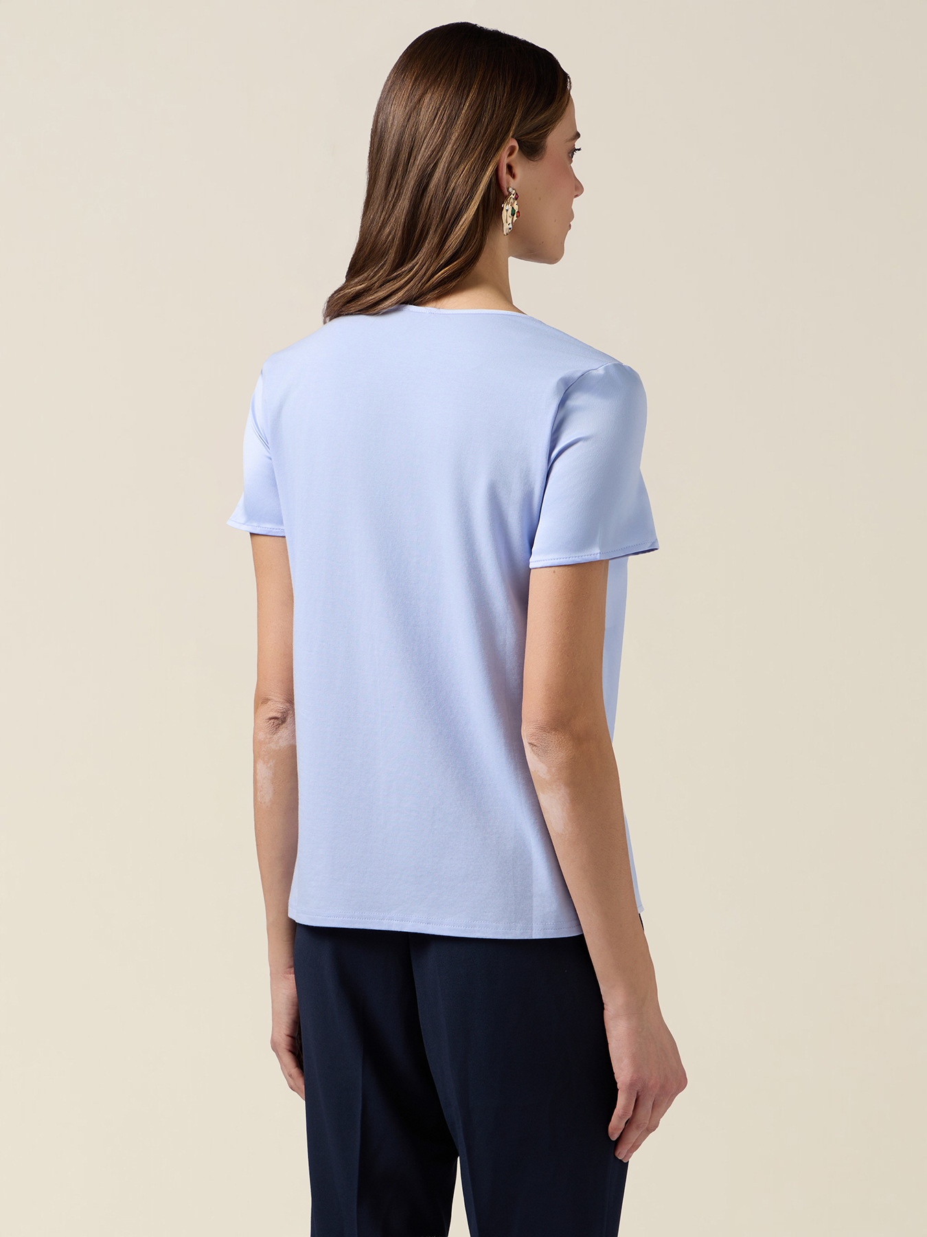 Two-material T-shirt image number 1