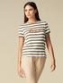 Gestreiftes T-Shirt mit Paillettenstickerei image number 0