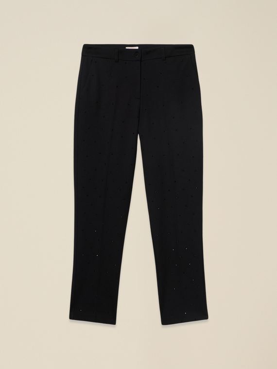 Zigarettenhose mit Kristallen