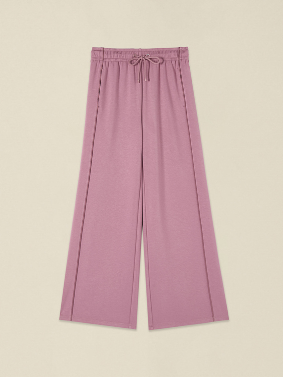 Joggers palazzo con ribete