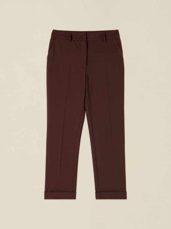 Cropped-Hose aus Cr&ecirc;pe-Stoff