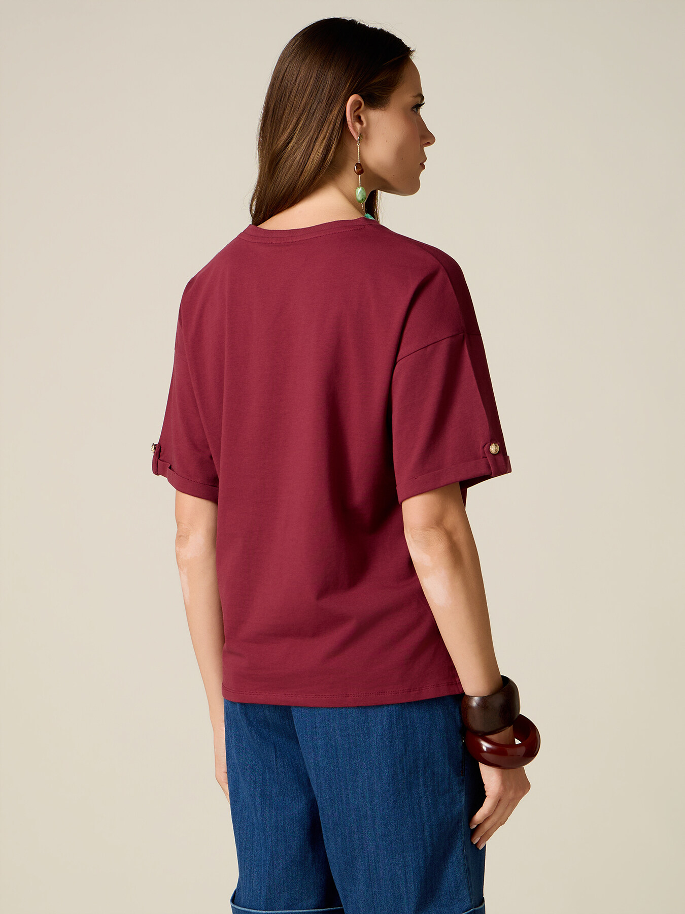 T-shirt oversize avec d&eacute;tail boutons image number 1