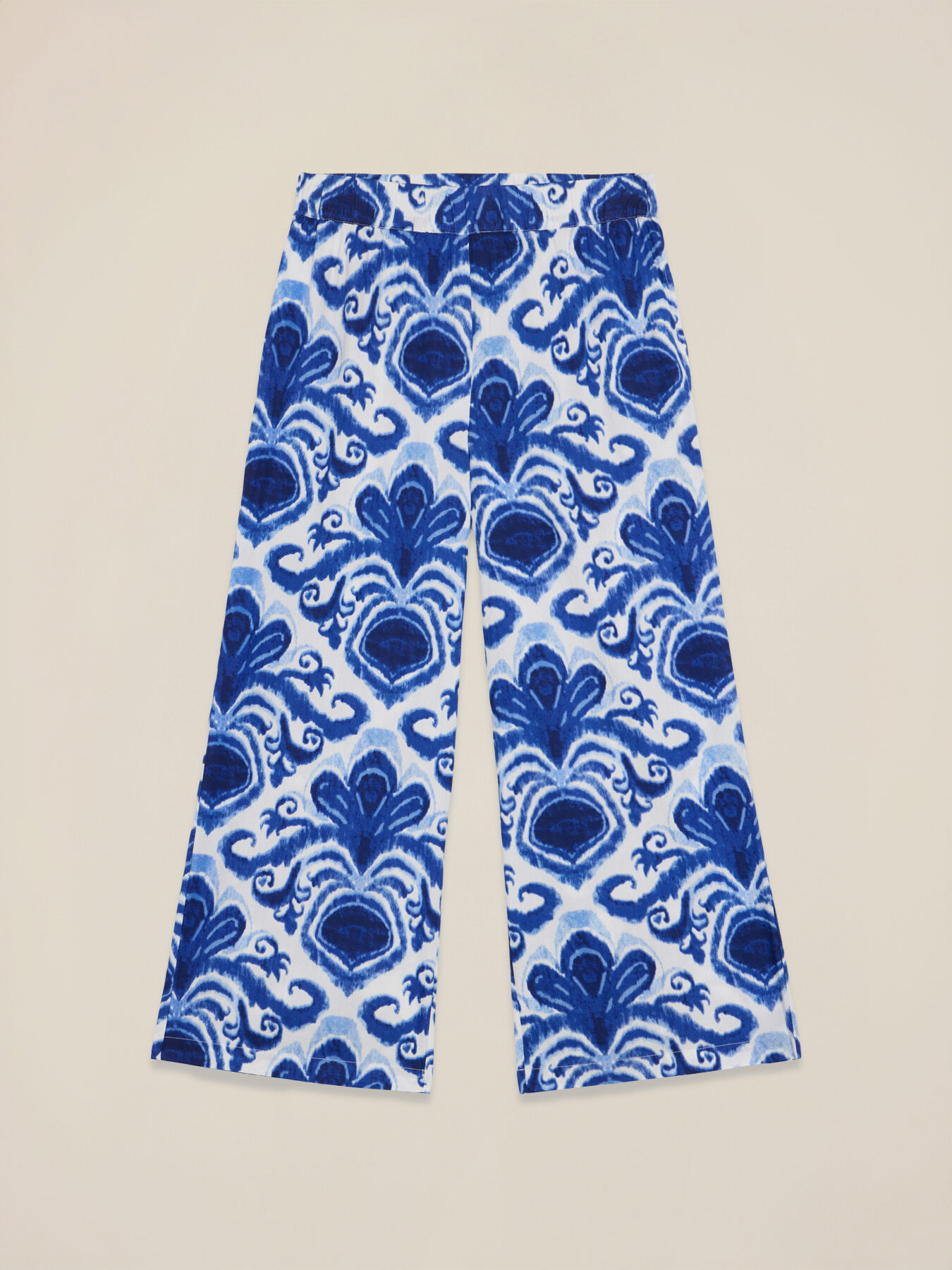 Patterned cotton palazzo pants image number 4