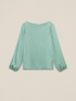 Long-sleeved blouse in viscose satin image number 3