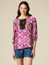 Bluse aus gemustertem Viskose-Satin image number 0