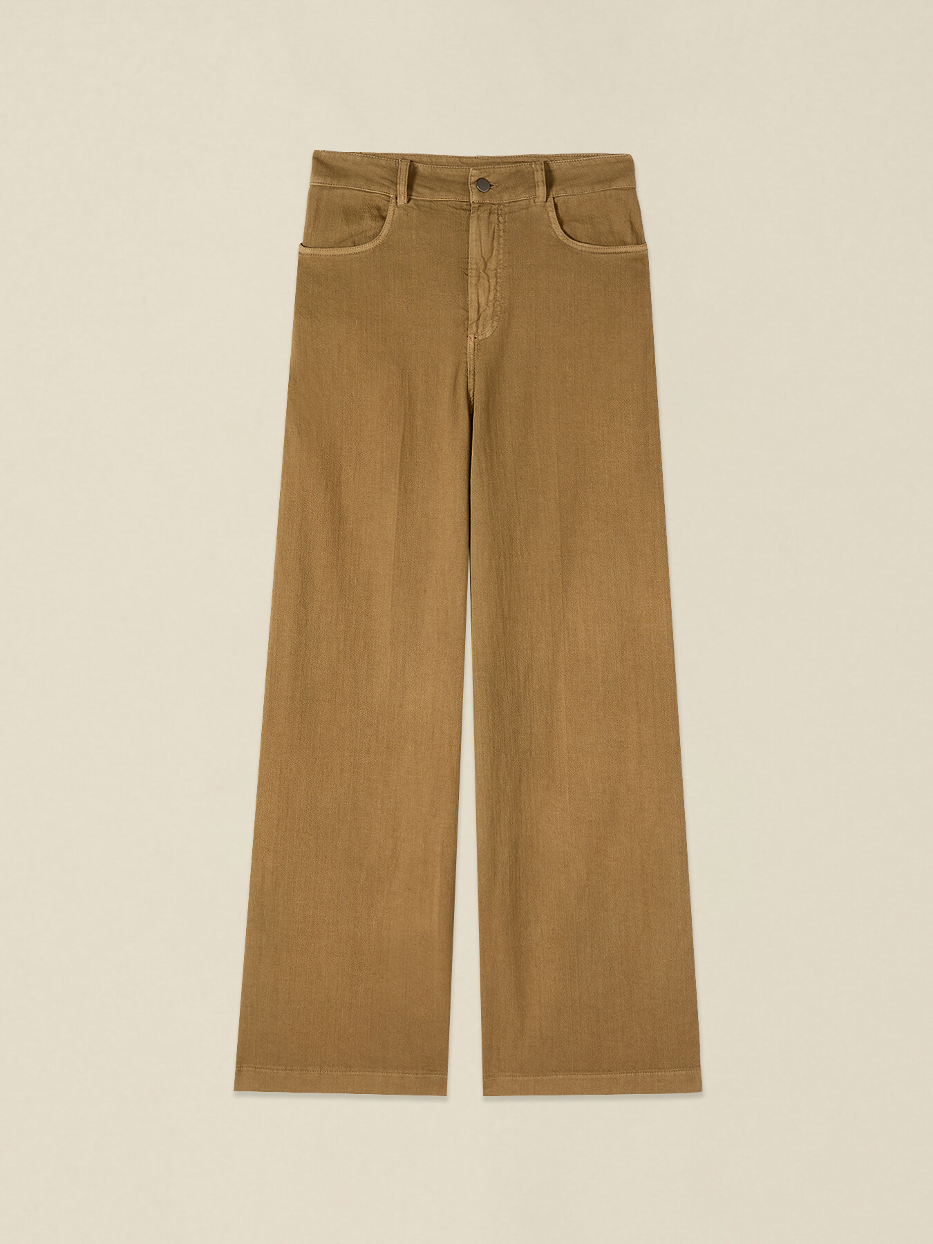 Wide leg garment-dyed cotton trousers image number 4
