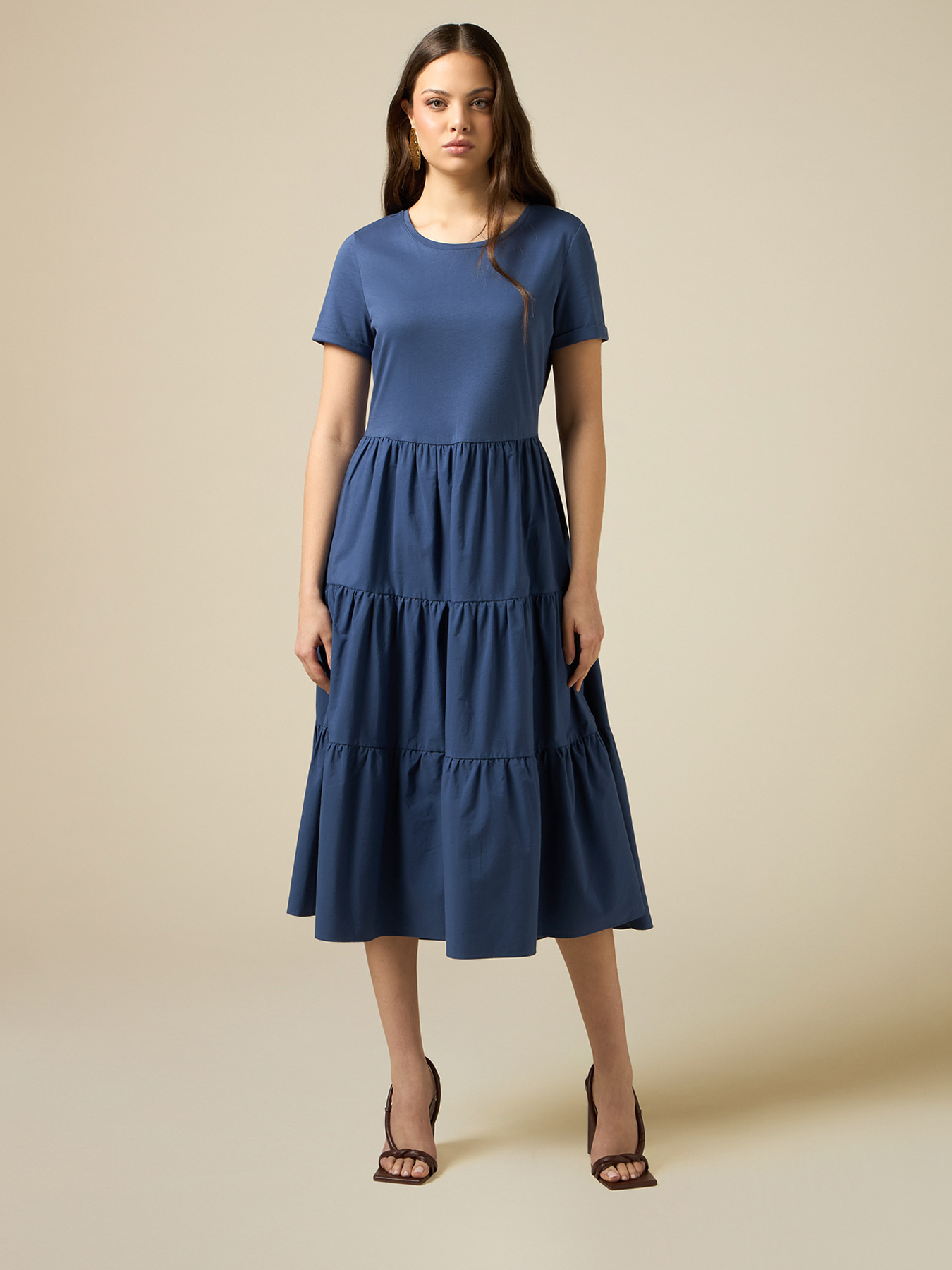Short-sleeved cotton dress image number 0