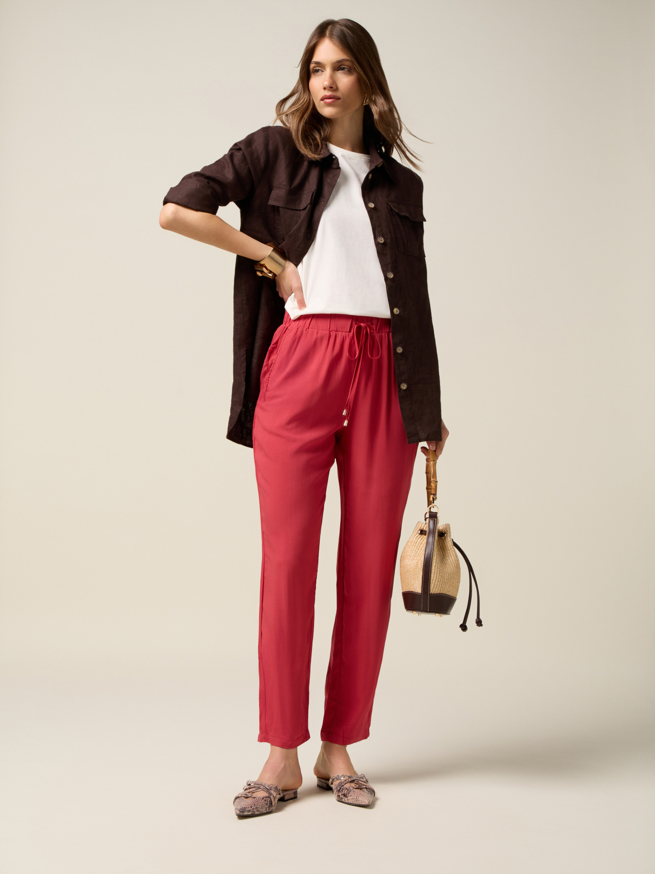 Pantalon fluide en viscose image number 0