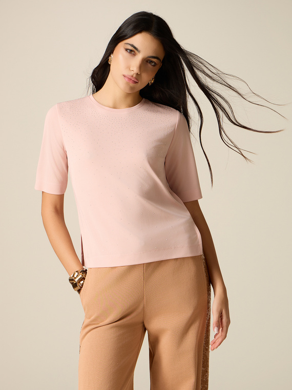 T-shirt con borchiette d&eacute;grad&eacute;