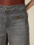 Jeans wide leg cropped a lavaggio grigio image number 3
