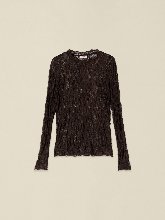 See-through lace T-shirt
