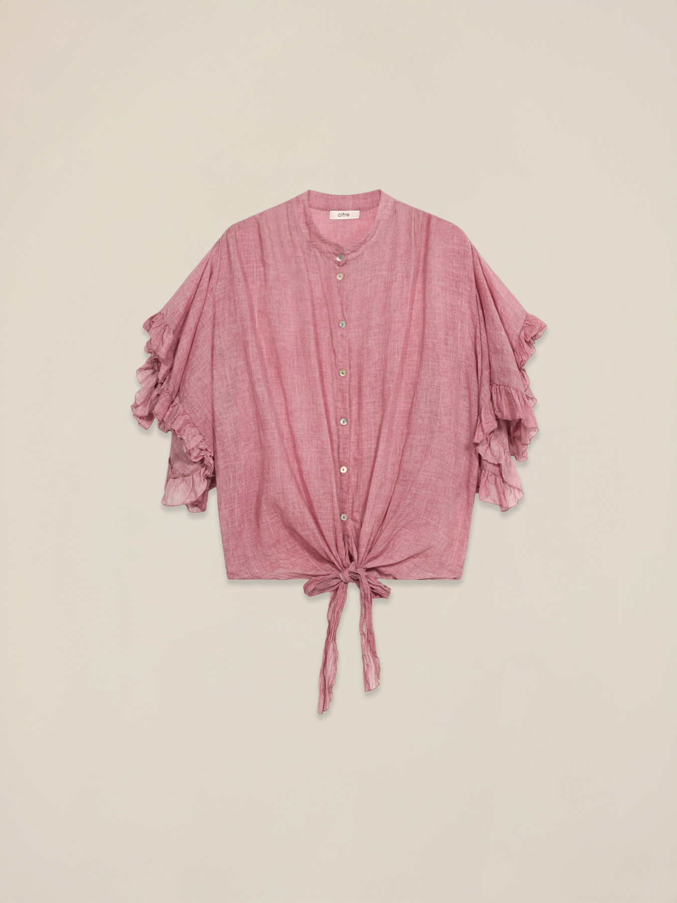 Oversized tie-front shirt image number 4