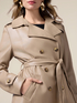 Short double-breasted trench coat in coated fabric image number 2