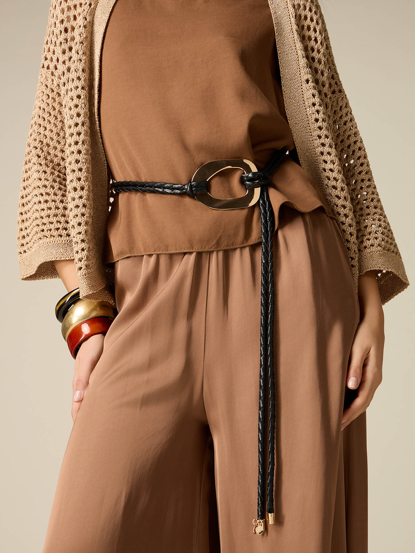 Ceinture tress&eacute;e avec maxi anneau image number 0