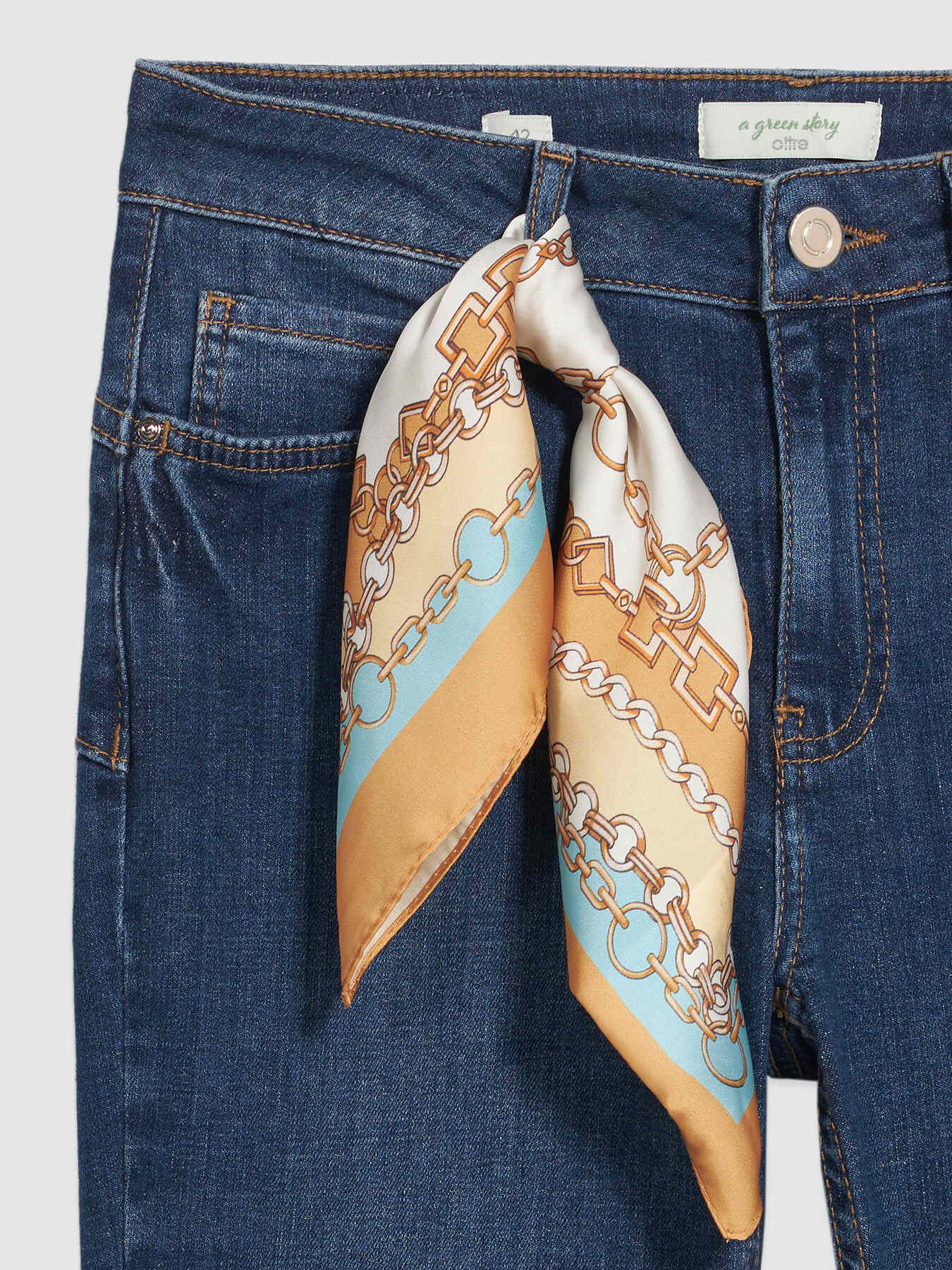 Shanghai kick flare jeans with scarf image number 5