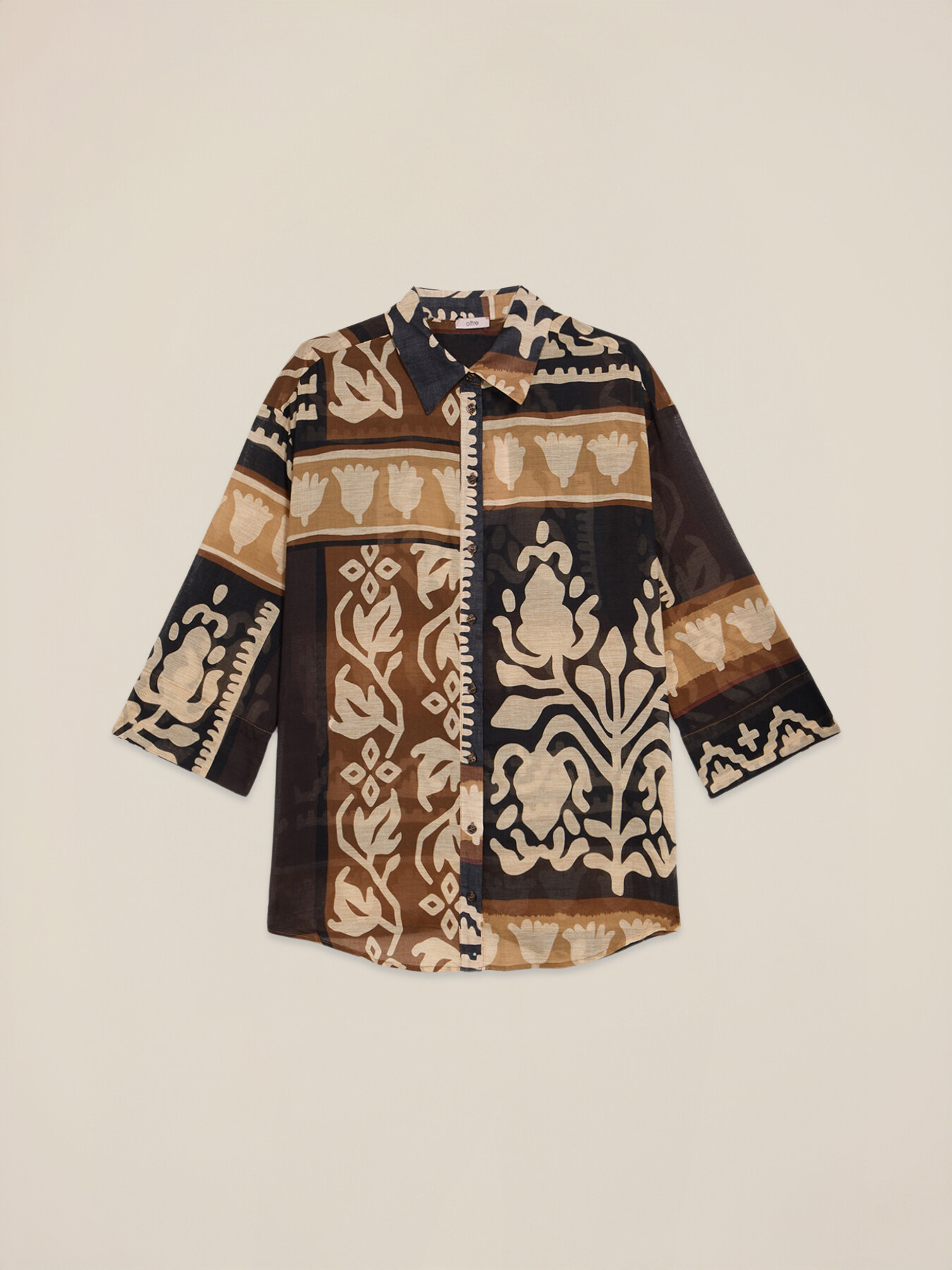Patterned cotton shirt image number 4