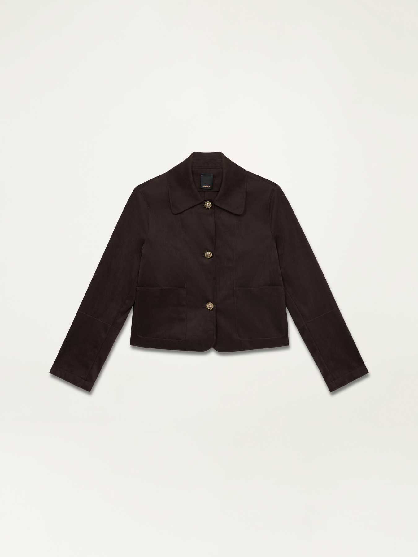 Boxy suede effect jacket image number 0