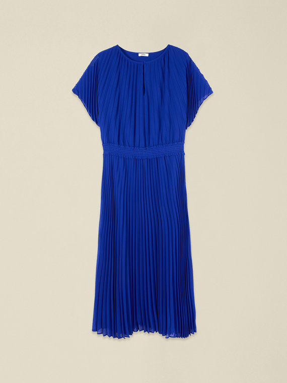 Midi dress in pleated georgette