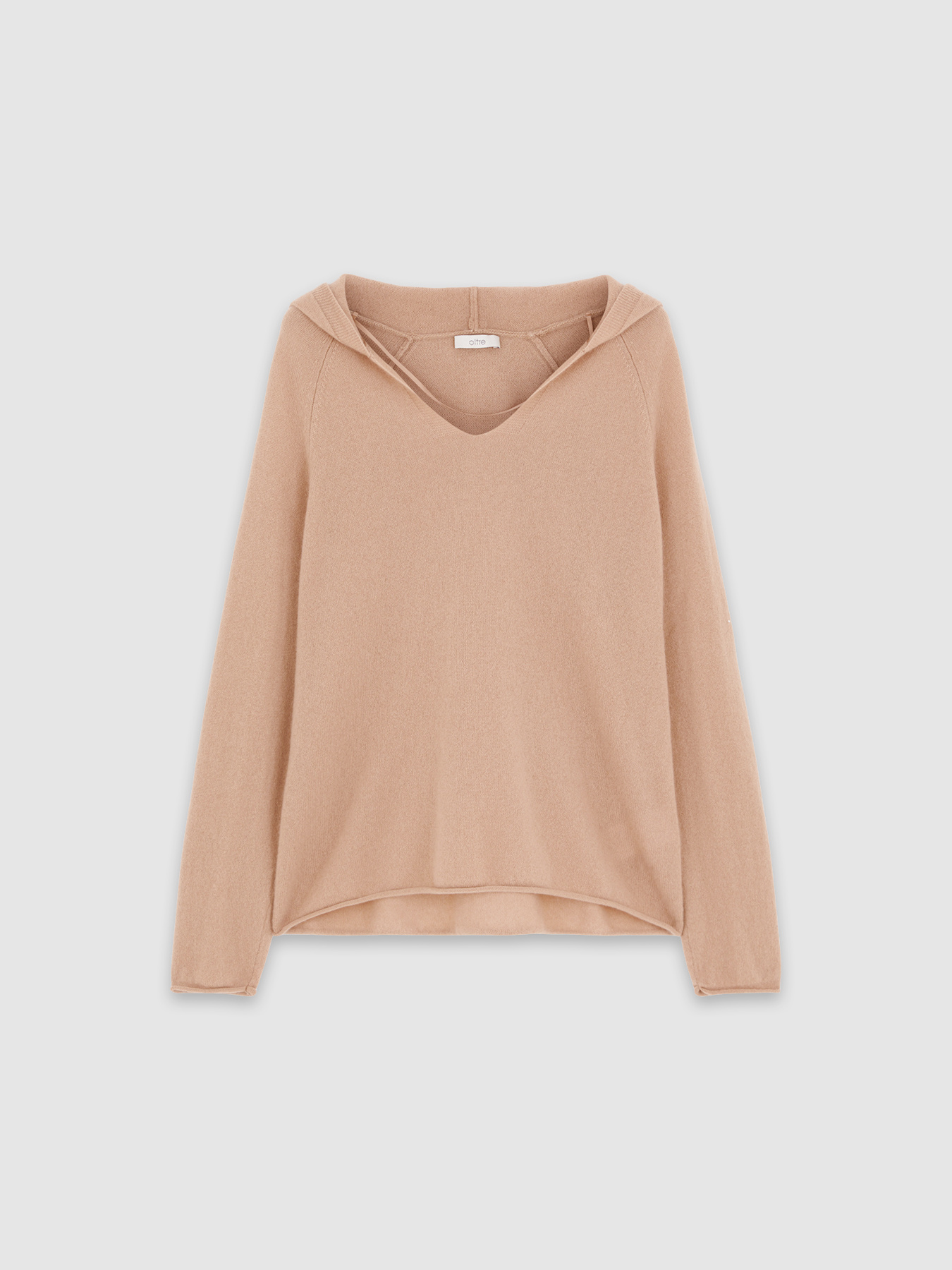 Pure cashmere sweater with hood image number 3