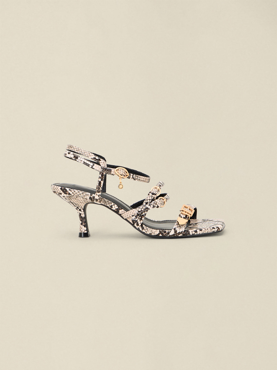 Python-effect sandals with straps