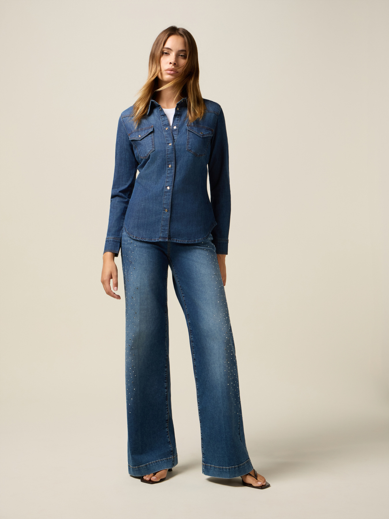 Stretch denim shirt image number 3