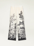 Patterned satin palazzo trousers image number 5