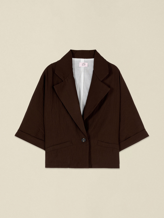 Cropped blazer with short sleeves