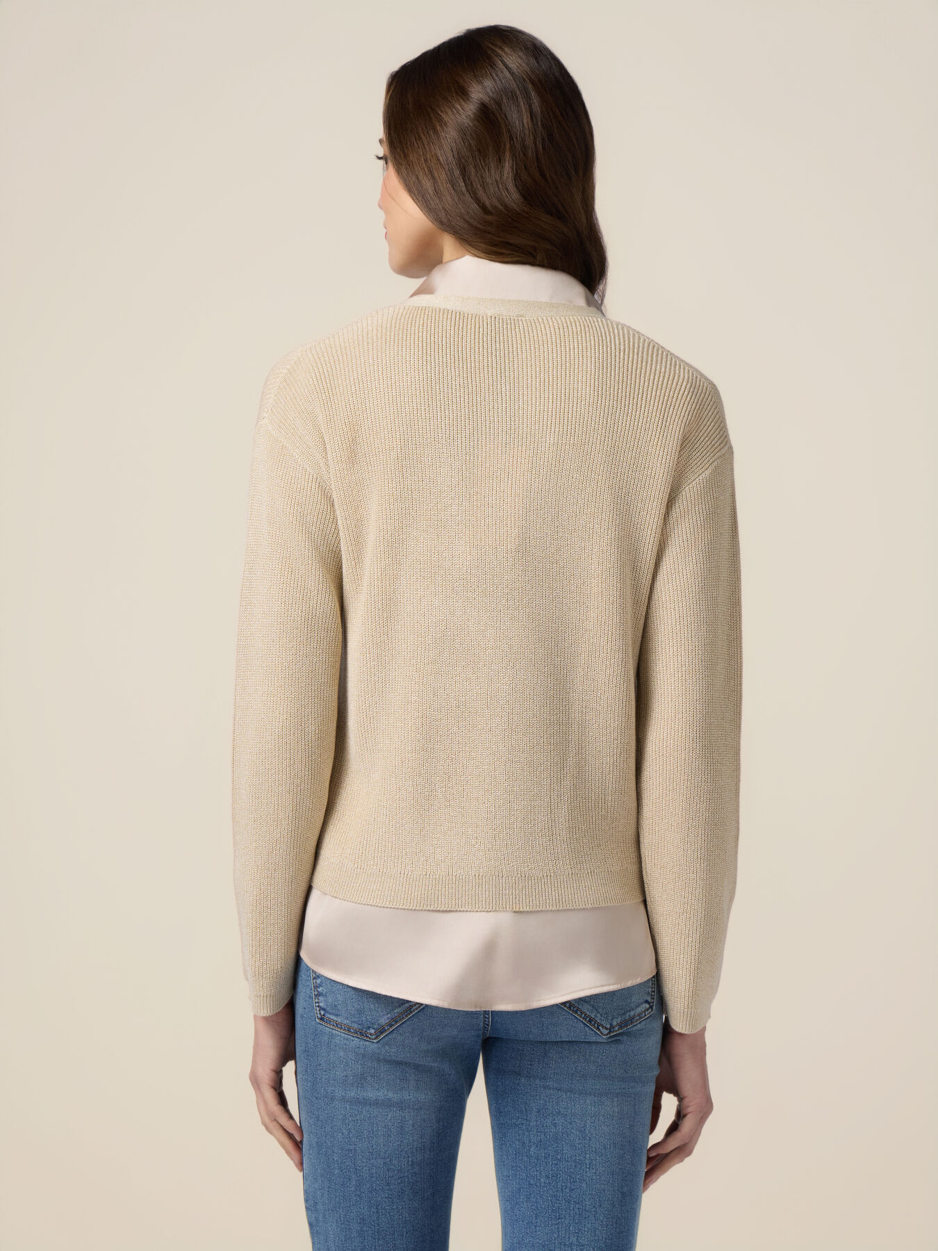 Lurex-Strickjacke mit Schmuckkn&ouml;pfen image number 1