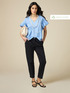 Tencel blend stovepipe trousers image number 0