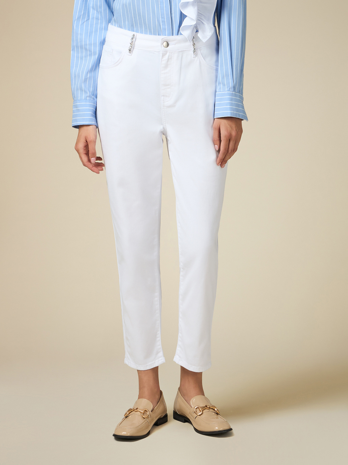 Boyfit trousers with set stones image number 3