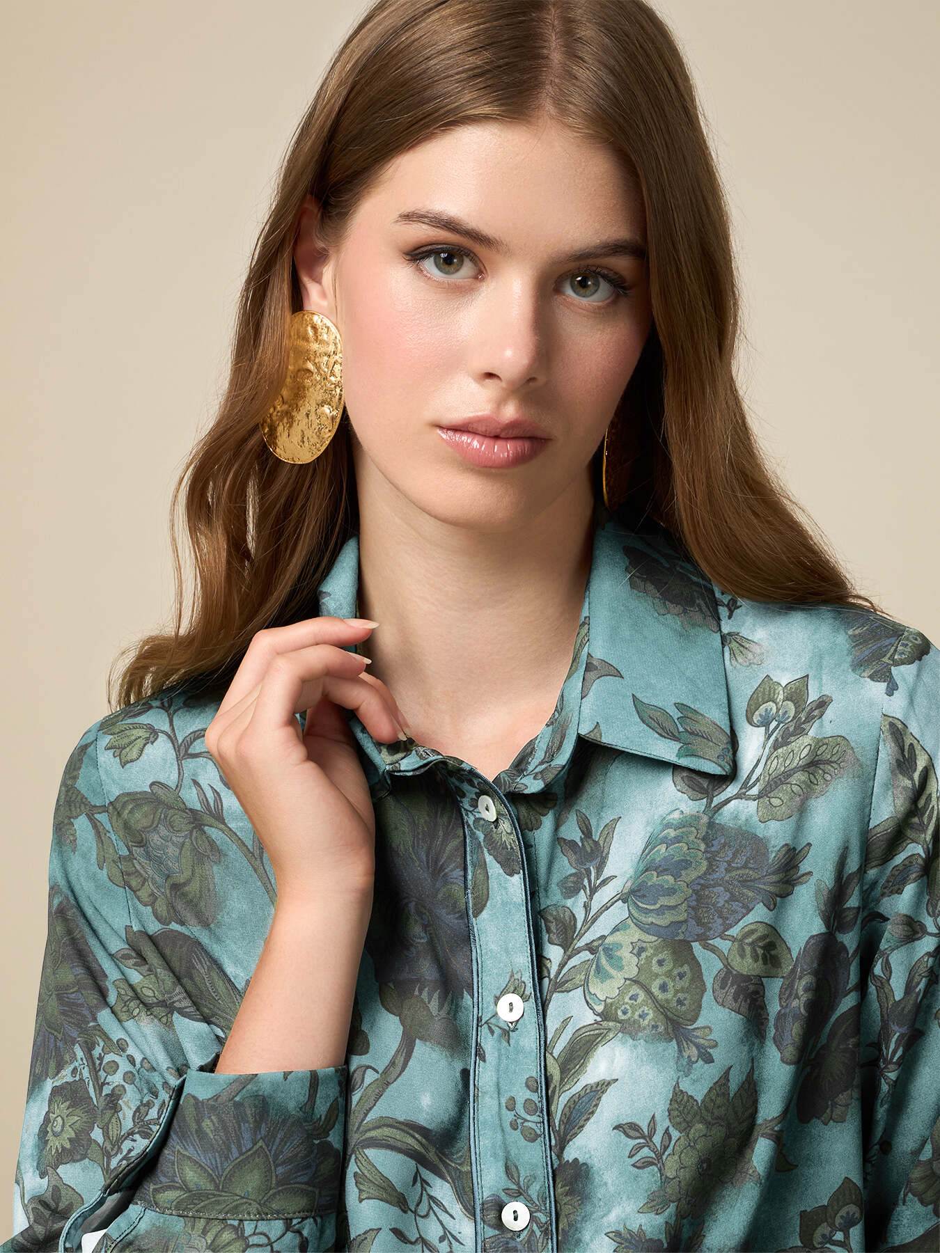 Hemdbluse Blumenmuster image number 2