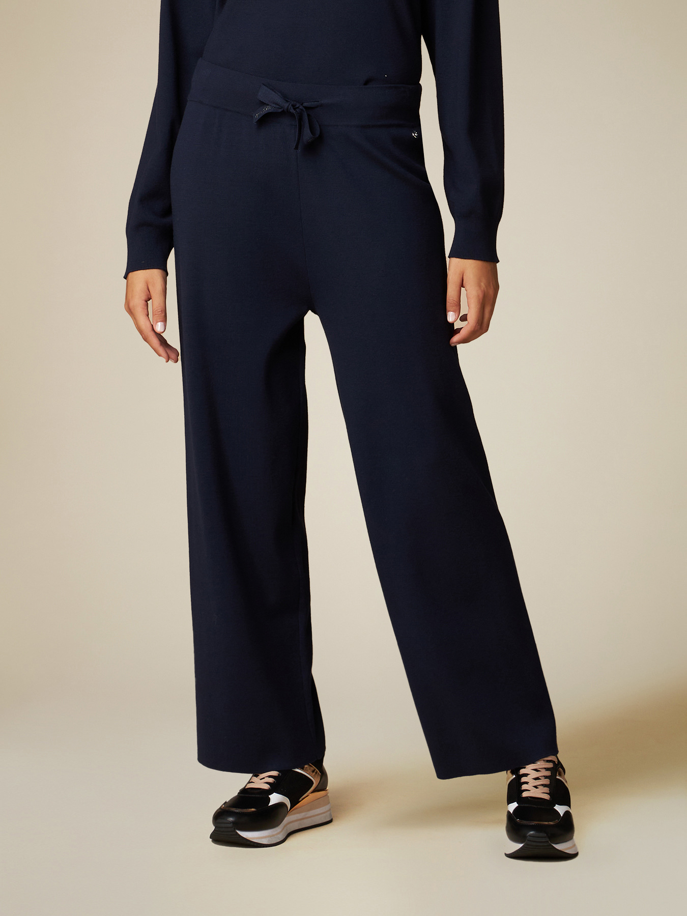 Pantaloni palazzo in maglia image number 3