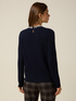 Crewneck sweater in cashmere blend with appliqu&eacute;s image number 1