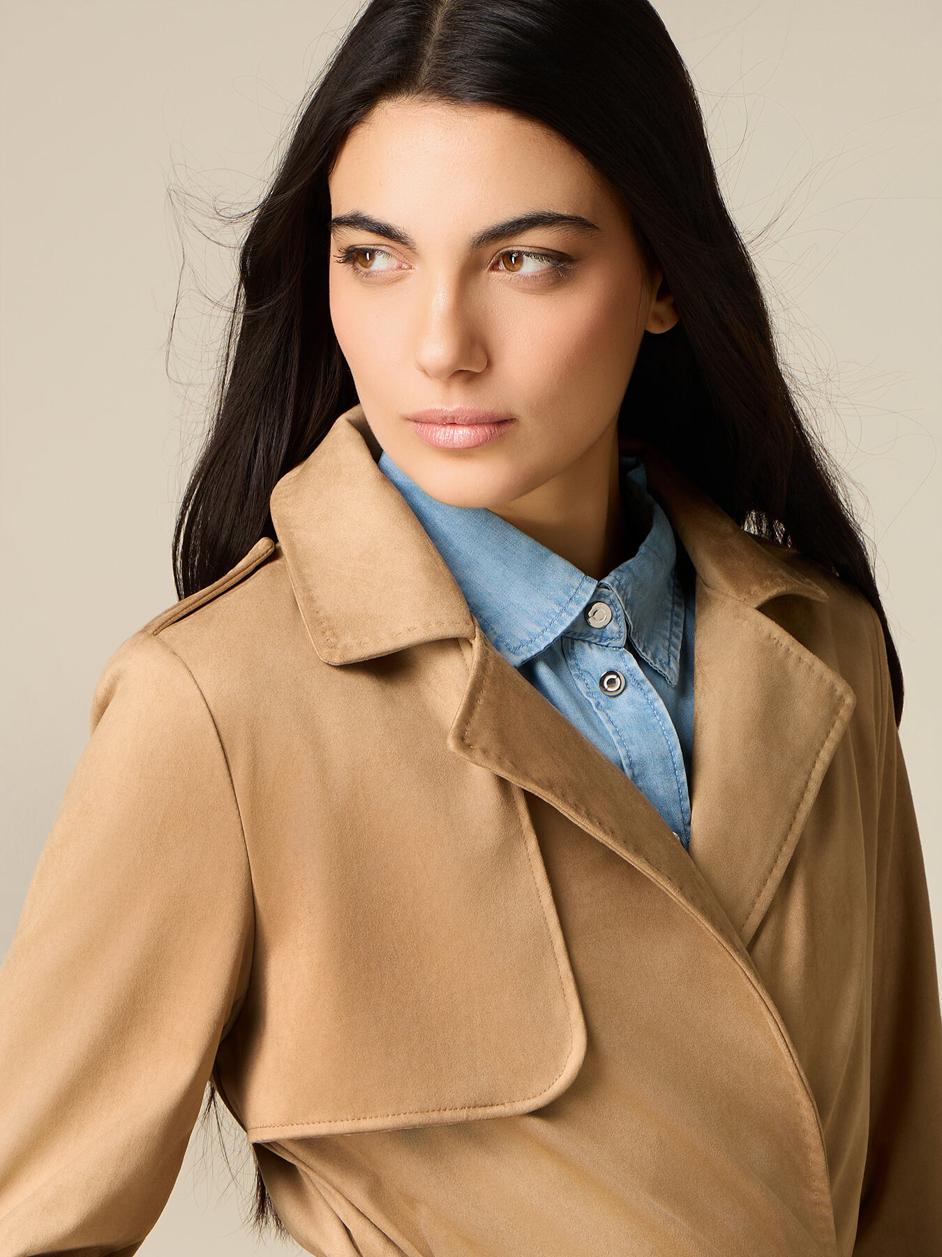 Nubuck-effect trench coat image number 2