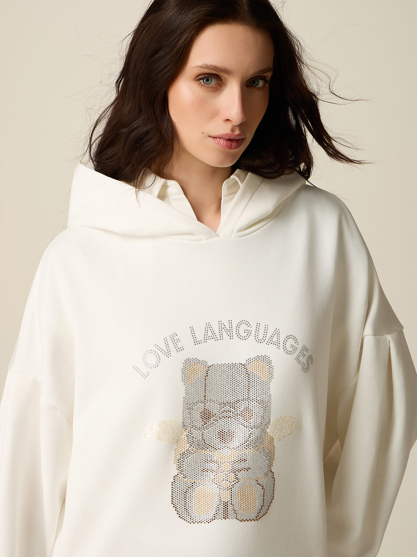 Sweat &agrave; capuche avec applications image number 2