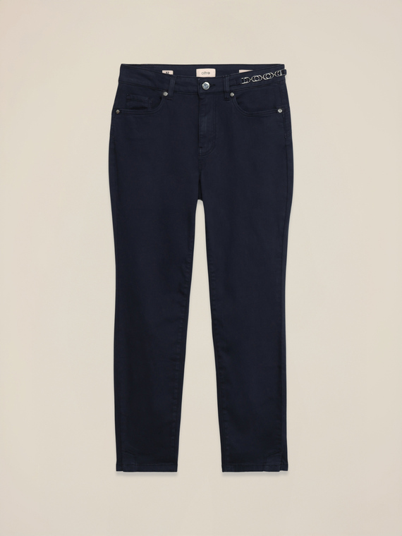Pantaloni skinny con dettaglio catena