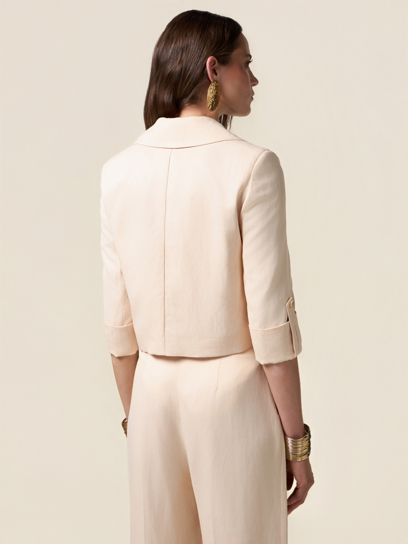 Structured jacket in linen blend image number 1
