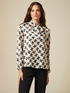 Gemusterte Satinbluse mit Schleife image number 0