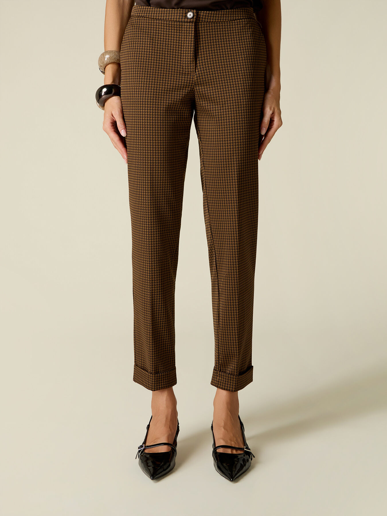 Pantaloni in punto milano pied de poule image number 3